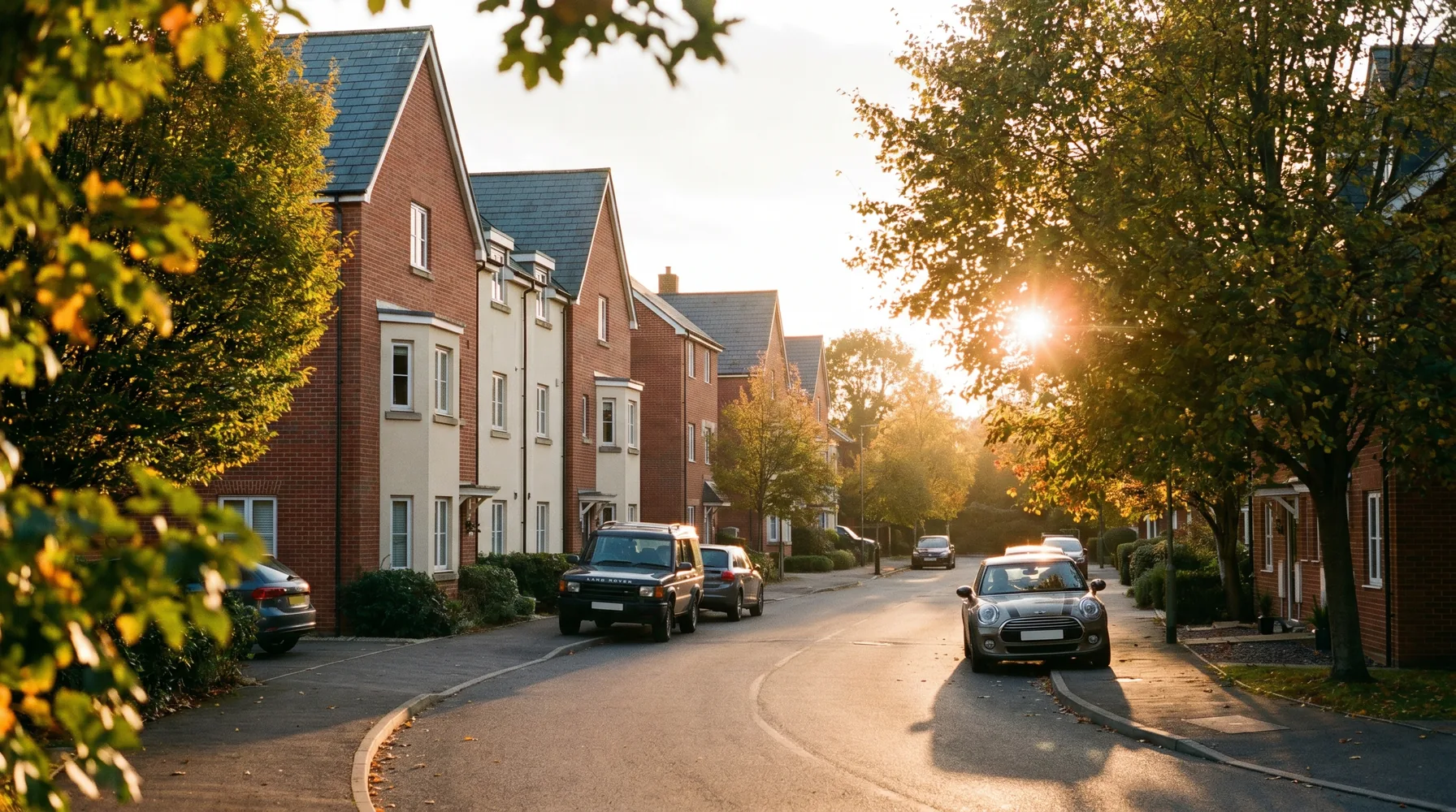 Serviced accommodation in Leeds — a quiet residential street at golden hour