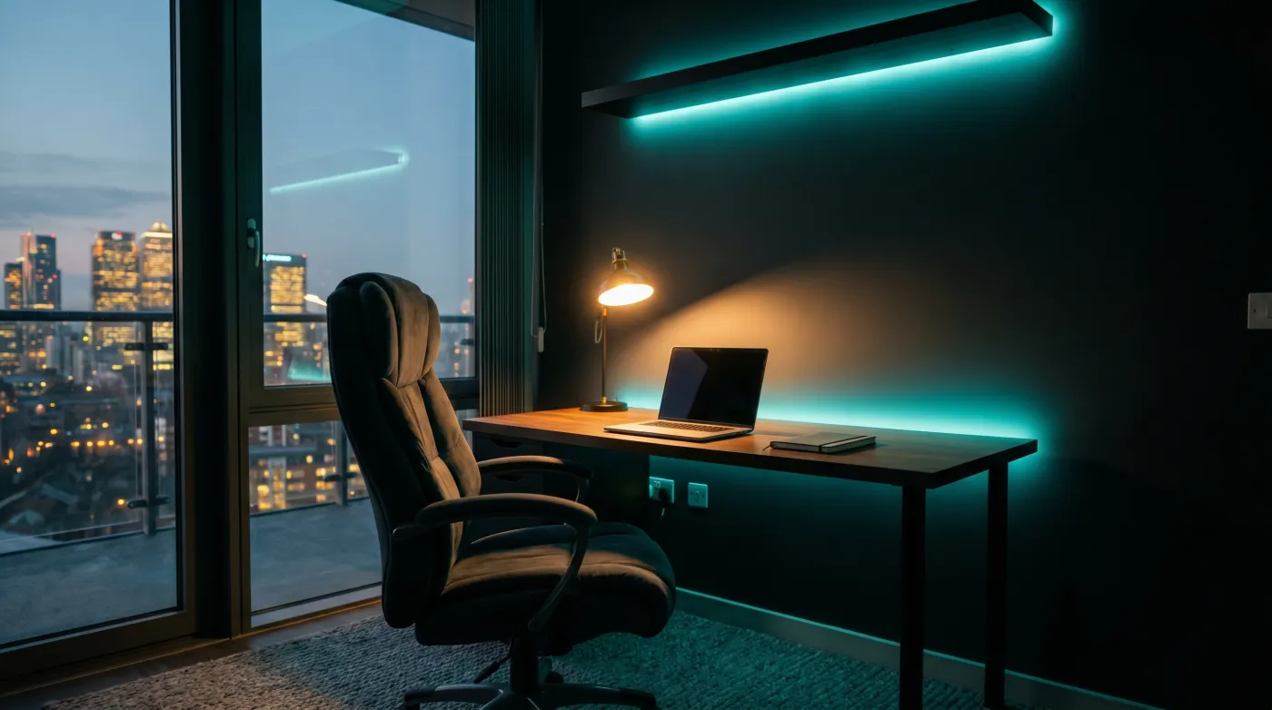 Home workspace with a desk and fast Wi-Fi in a Maine Stays home